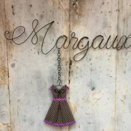 Customizable Wire Child's First Name, Margaux Origami Dress, Bedroom Wall Decoration, Customizable Gift - thumbnail 2