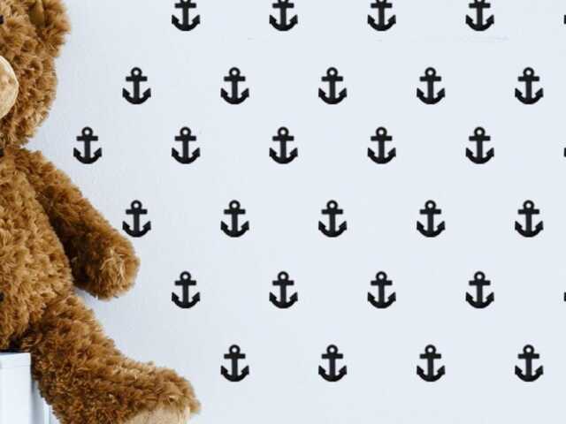 Anchor Black Sailor Boat Wall Decals Decor Stickers Nursery Baby Boy Modern & Scandinavian - image 1