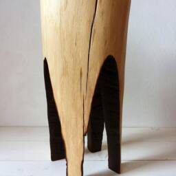 Natural Burned Tree Stump Side Table Rustic Garden Decor, Wooden Trunk Chair Outdoor, Wood Log - thumbnail 4