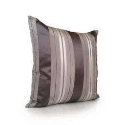 Charcoal Gray/Silver Throw Pillow Cover, Decorative Boho Farmhouse Cushion Covers, Striped Modern Pillows, Silk Blend - thumbnail 2