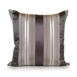 Charcoal Gray/Silver Throw Pillow Cover, Decorative Boho Farmhouse Cushion Covers, Striped Modern Pillows, Silk Blend