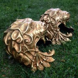 Golden Lion Mask Set Animal Masquerade Helmet, Gladiator Decor - thumbnail 1
