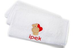 Personalized Kids Towel Embroidered Teddy Bear, Turkish Cotton - thumbnail 1
