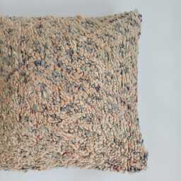 Moroccan Wool Cushion Cover, Handmade Berber Pillow, Multicoloured Vintage Rug Cushion, Tribal Throw 20''x20''/50x50 cm - thumbnail 2