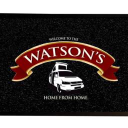 Personalised Campervan Door Mat - Pop Top Red Ribbon Label Mat 60 X 40 cm Van Life Accessories - thumbnail 2