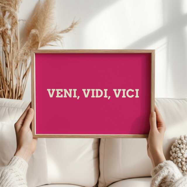 Veni Vidi Vici Latin Quote Print, Julius Caesar Wall Art, Motivational Office Decor, Study Gift For Him, History Poster - image 1