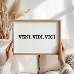 Veni Vidi Vici Latin Quote Print, Julius Caesar Wall Art, Motivational Office Decor, Study Gift For Him, History Poster - thumbnail 2