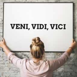Veni Vidi Vici Latin Quote Print, Julius Caesar Wall Art, Motivational Office Decor, Study Gift For Him, History Poster - thumbnail 3