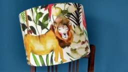 Handmade Jungle Animal Lampshade Watercolor Lion Print, 40cm - thumbnail 1