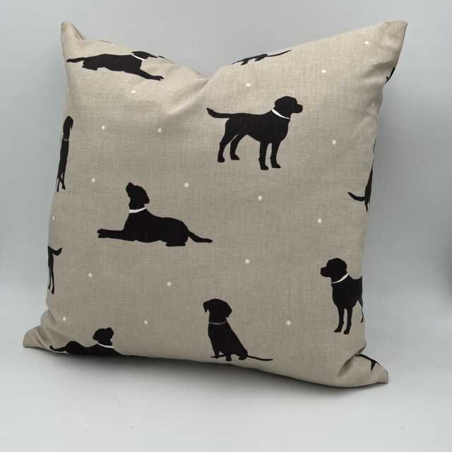 Black Labrador Cushion With Inner Pad, Designed By Sophie Allport, Country Style Home - image 1