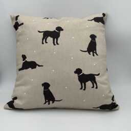 Black Labrador Cushion With Inner Pad, Designed By Sophie Allport, Country Style Home - thumbnail 2