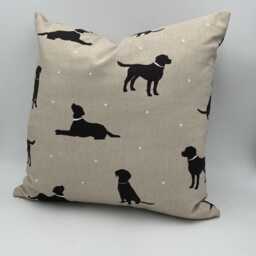 Black Labrador Cushion With Inner Pad, Designed By Sophie Allport, Country Style Home - thumbnail 1