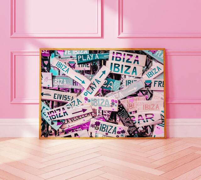 Ibiza Travel Art Print Colorful Rave Poster, Dopamine Decor