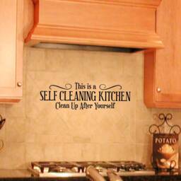 Self Cleaning Kitchen Vinyl Wall Decal Decor - thumbnail 1