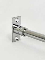 9mm Chrome Finish Rod & Recessed Brackets, Cut To Size - thumbnail 1