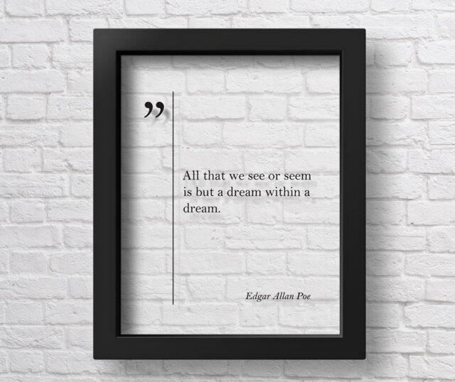 Transparent Edgar Allan Poe Quote Inspirational Art Wall Poster Family Quotes Print - image 1