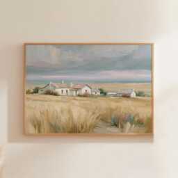 Prairie Farm Poster, Golden Field Print, Country Wall Art, Paper - thumbnail 1