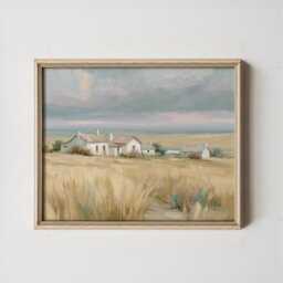 Prairie Farm Poster, Golden Field Print, Country Wall Art, Paper - thumbnail 3