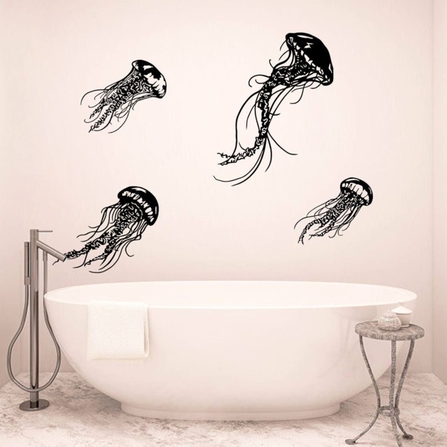 Jellyfish Wall Decals Set Of 4 German Vinyl Stickers Se042 - image 1