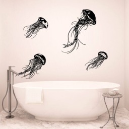 Jellyfish Wall Decals Set Of 4 German Vinyl Stickers Se042 - thumbnail 1
