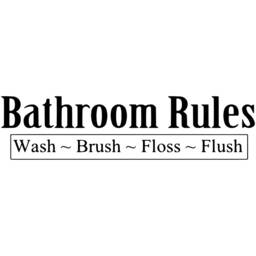 Mirror Decal Funny Bathroom Art Sign - Wash, Brush, Floss, Flush Vinyl Wall Decor For Kids - Vwaq - thumbnail 3