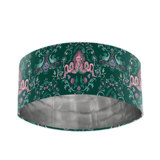Secret Fairy Green Velvet Lampshade & Silver Lining