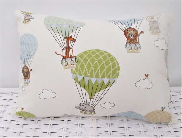Zoo Animal Hot Air Balloon Cushion Handmade Nursery Decor - image 1