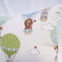 Zoo Animal Hot Air Balloon Cushion Handmade Nursery Decor - thumbnail 3