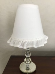 Lampshade White Linen With Ruffle Lampshade Romantic Home Decor