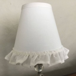 Lampshade White Linen With Ruffle Lampshade Romantic Home Decor - thumbnail 4