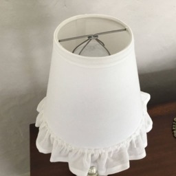 Lampshade White Linen With Ruffle Lampshade Romantic Home Decor - thumbnail 3