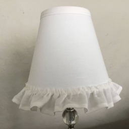 Lampshade White Linen With Ruffle Lampshade Romantic Home Decor - thumbnail 2