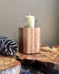 Handmade Wood Votive Candle Holder Maple, Oak & Walnut With Glass
