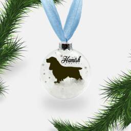 Cocker Spaniel Dog Personalised Ornament - Custom Glass Christmas Bauble - thumbnail 2