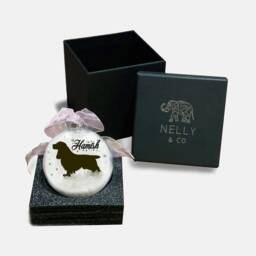 Cocker Spaniel Dog Personalised Ornament - Custom Glass Christmas Bauble - thumbnail 3