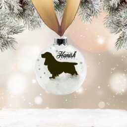 Cocker Spaniel Dog Personalised Ornament - Custom Glass Christmas Bauble - thumbnail 1