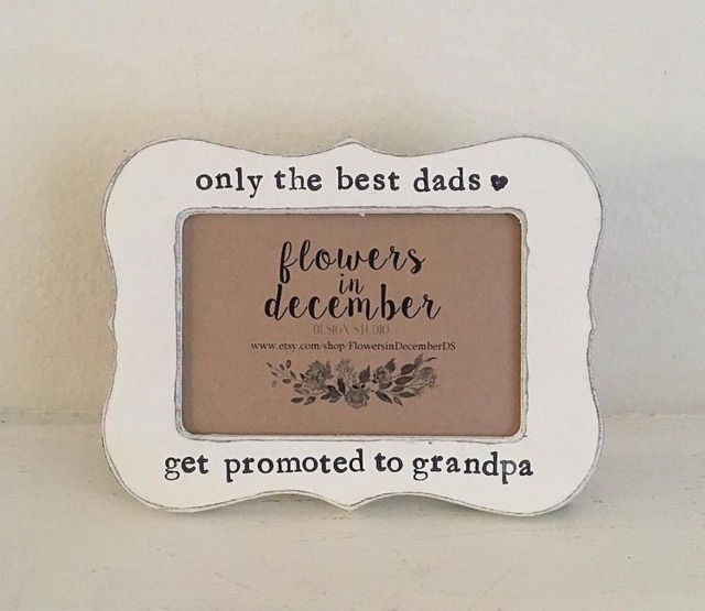 Promoted To Grandpa 4x6 Picture Frame Pregnancy Reveal Gift - image 1
