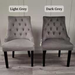 Windsor Velvet Dining Chair - Button Tufted Knocker Back Accent With Wooden Legs - thumbnail 1