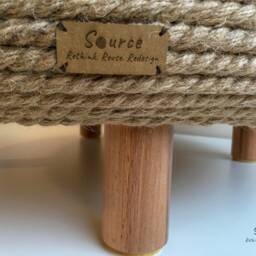 Handmade Jute Rope Ottoman - Upcycled Car Tire One Of A Kind Furniture Pieces - thumbnail 4
