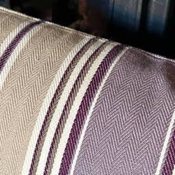 1346. Filey Grape Herringbone Ticking Stripe 100% Cotton Cushion Cover. Various Sizes - thumbnail 2