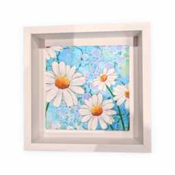 Daisy Framed Wall Art Colorful Floral Home Decor - 9.8In - thumbnail 2