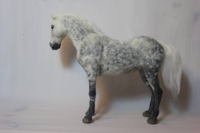 Needle Felted Horse Sculpture Custom Pet Portrait, Wool Stallion - image 1