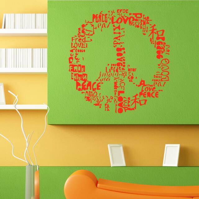Cool Peace Love Sign Typography Wall Sticker Vinyl Mural Decal Home House Apartment Art Decor Free Shipping L065 - image 1