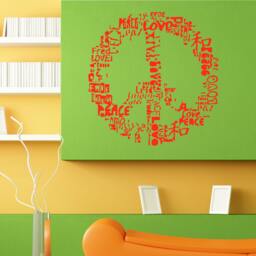Cool Peace Love Sign Typography Wall Sticker Vinyl Mural Decal Home House Apartment Art Decor Free Shipping L065 - thumbnail 1