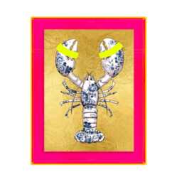 Funky Fish Lobster in Gold - Neon Colored Acrylic Frame Large - thumbnail 2