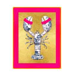 Funky Fish Lobster in Gold - Neon Colored Acrylic Frame Large - thumbnail 3