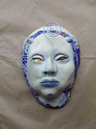 Horned Warrior Ceramic Wall Hanging Face - thumbnail 1