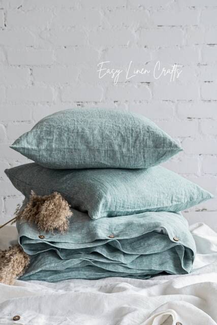 Linen Bed Set - Duvet Cover & 2 Pillowcases Queen, King, Custom Bedding Set, Pillow Covers, Ideal Wedding Gift - image 1