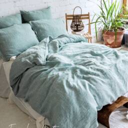 Linen Bed Set - Duvet Cover & 2 Pillowcases Queen, King, Custom Bedding Set, Pillow Covers, Ideal Wedding Gift - thumbnail 4
