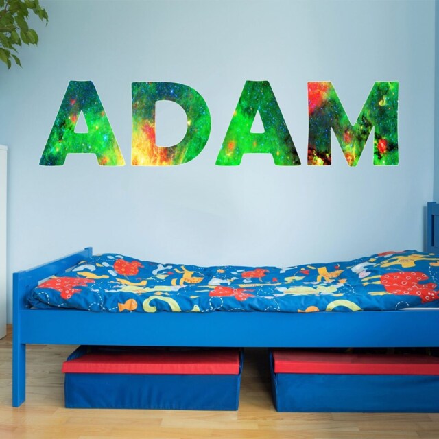 Custom Name Decal Galaxy Wall Decor Personalized Art - Vwaq Gn5